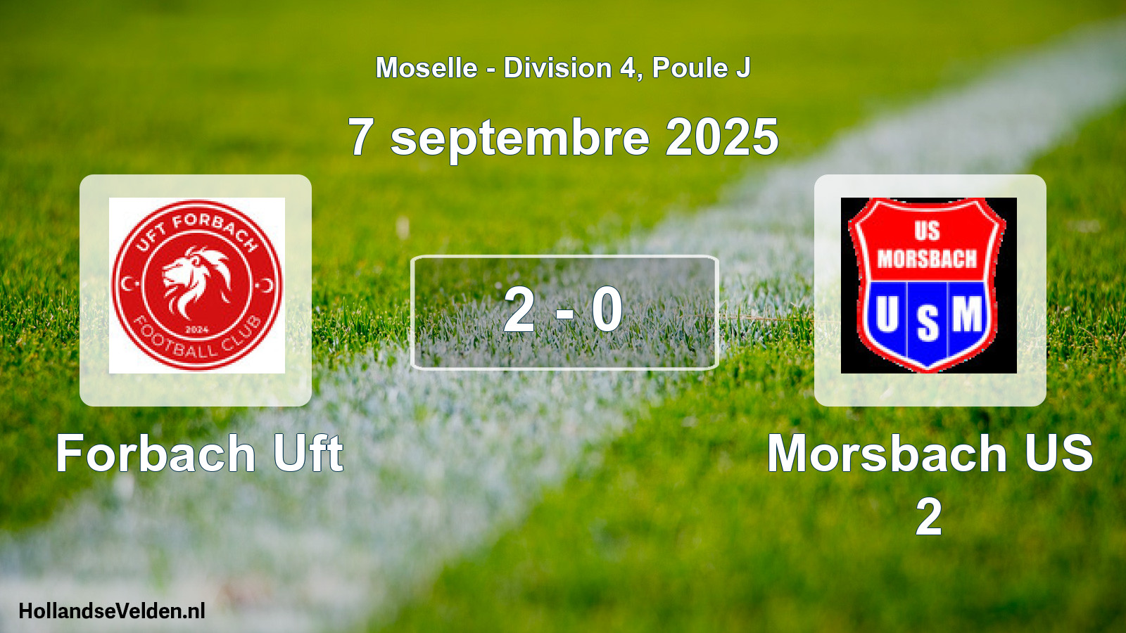 Match joué: Forbach Uft - Morsbach US 2 2 - 0 (7 septembre 2025)
