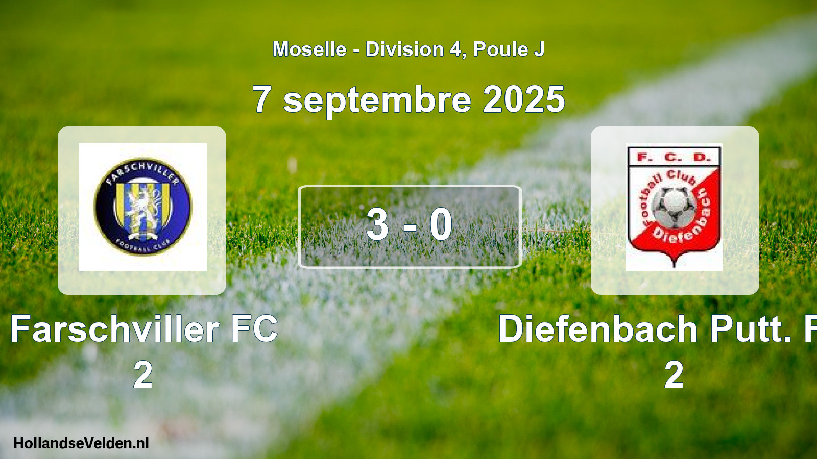 Match joué: Farschviller FC 2 - Diefenbach Putt. FC 2 3 - 0 (7 septembre 2025)
