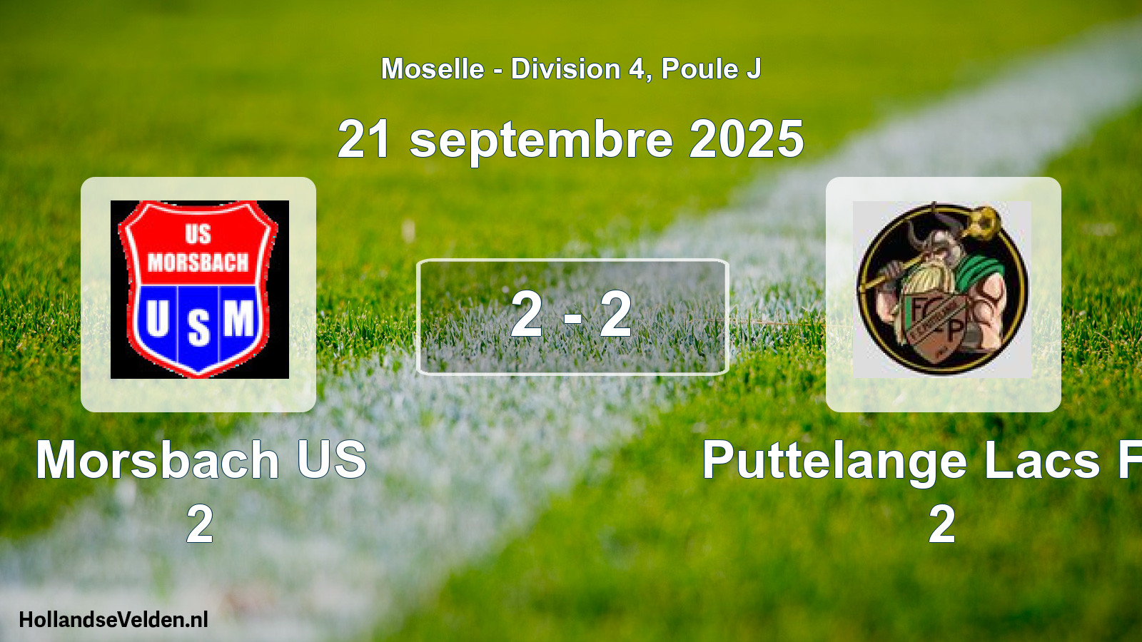 Match joué: Morsbach US 2 - Puttelange Lacs FC 2 2 - 2 (21 septembre 2025)