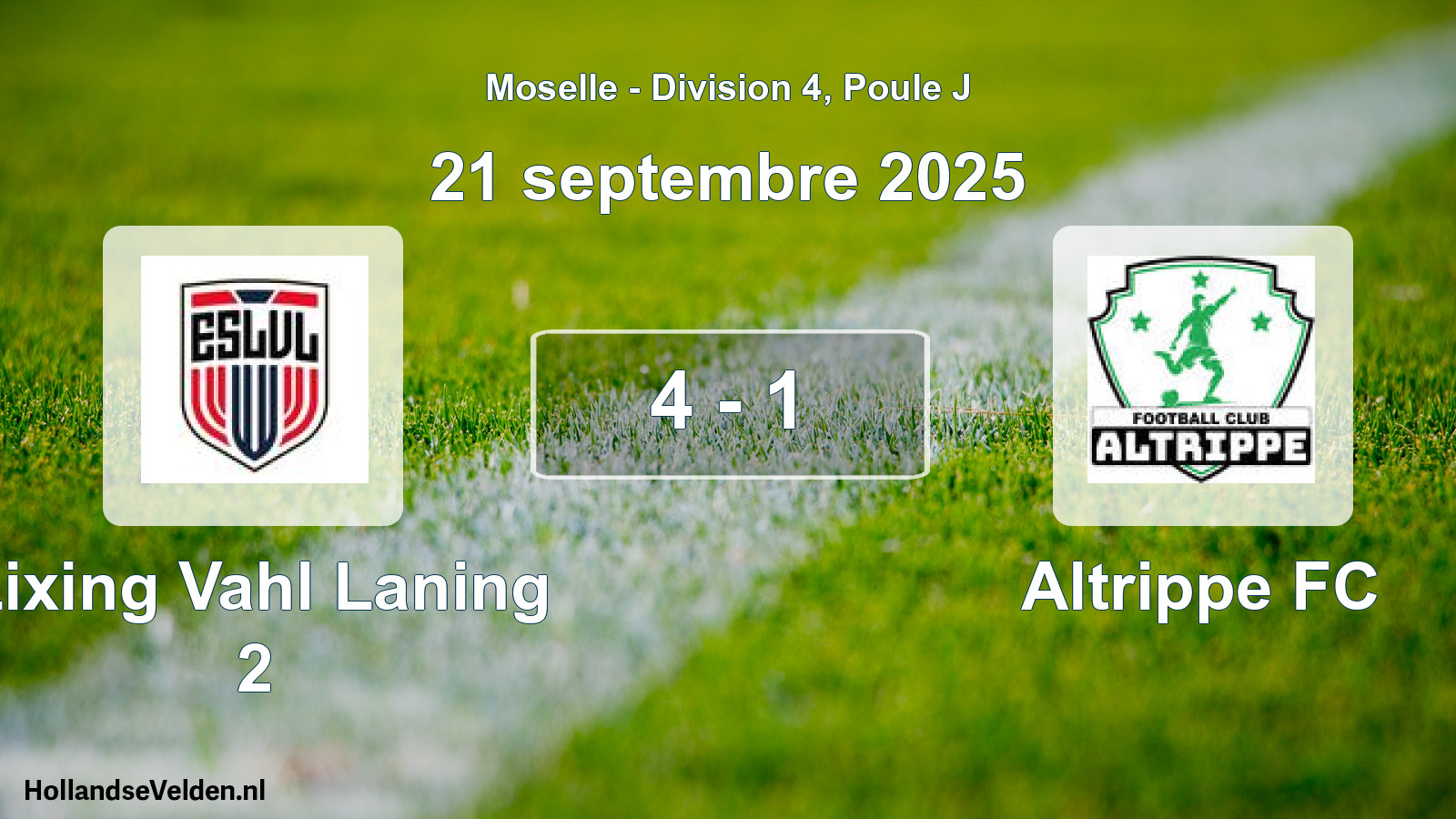 Match joué: Lixing Vahl Laning 2 - Altrippe FC 4 - 1 (21 septembre 2025)