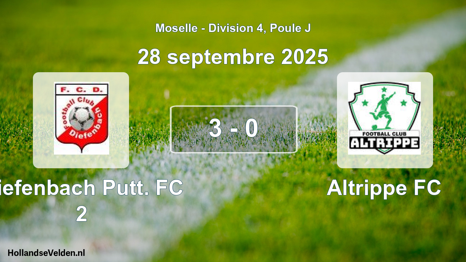 Match joué: Diefenbach Putt. FC 2 - Altrippe FC 3 - 0 (28 septembre 2025)