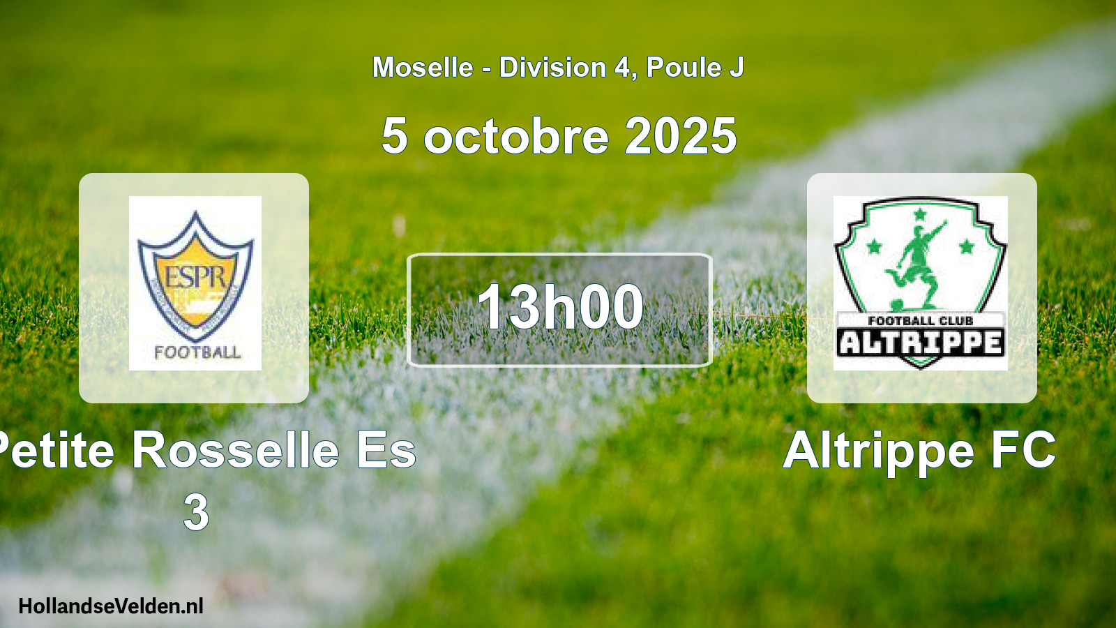 Match programmé: Petite Rosselle Es 3 - Altrippe FC (5 octobre 2025)