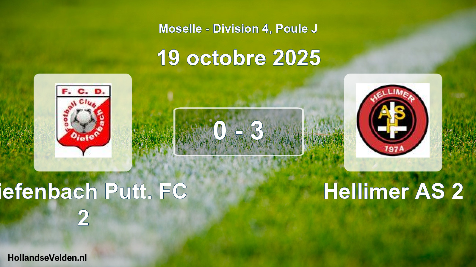 Match joué: Diefenbach Putt. FC 2 - Hellimer AS 2 0 - 3 (19 octobre 2025)