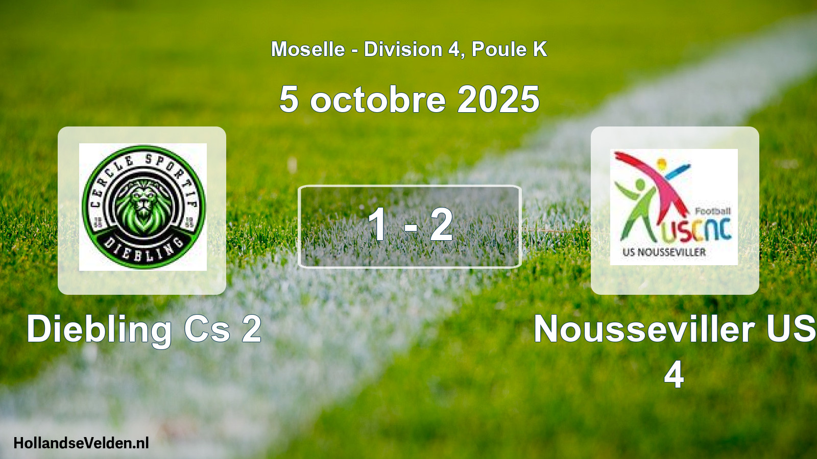 Total number of matches played: Diebling Cs 2 - Nousseviller US 4 1 - 2 (5 October 2025)