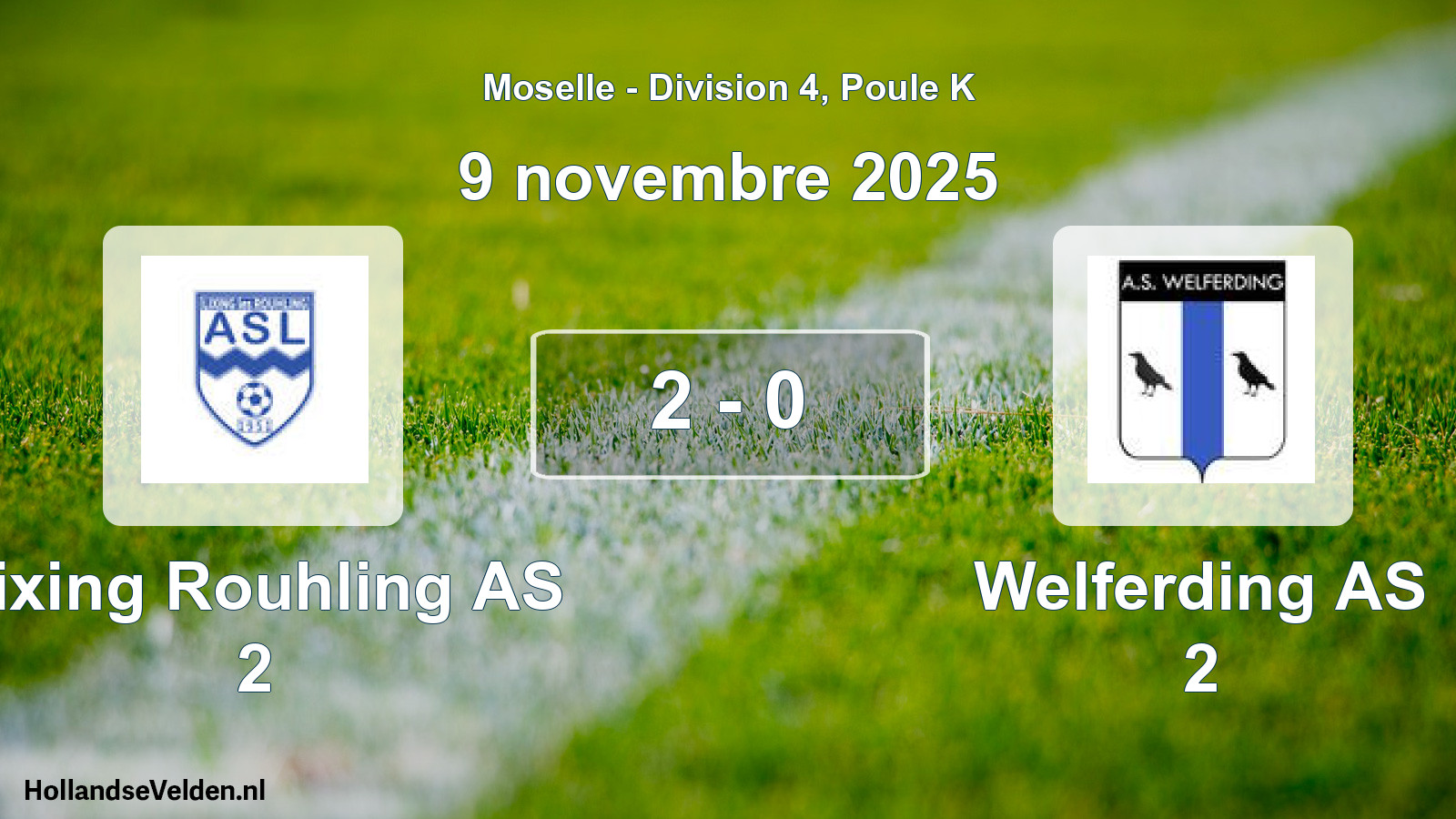 Gespeelde wedstrijd: Lixing Rouhling AS 2 - Welferding AS 2 2 - 0 (9 november 2025)
