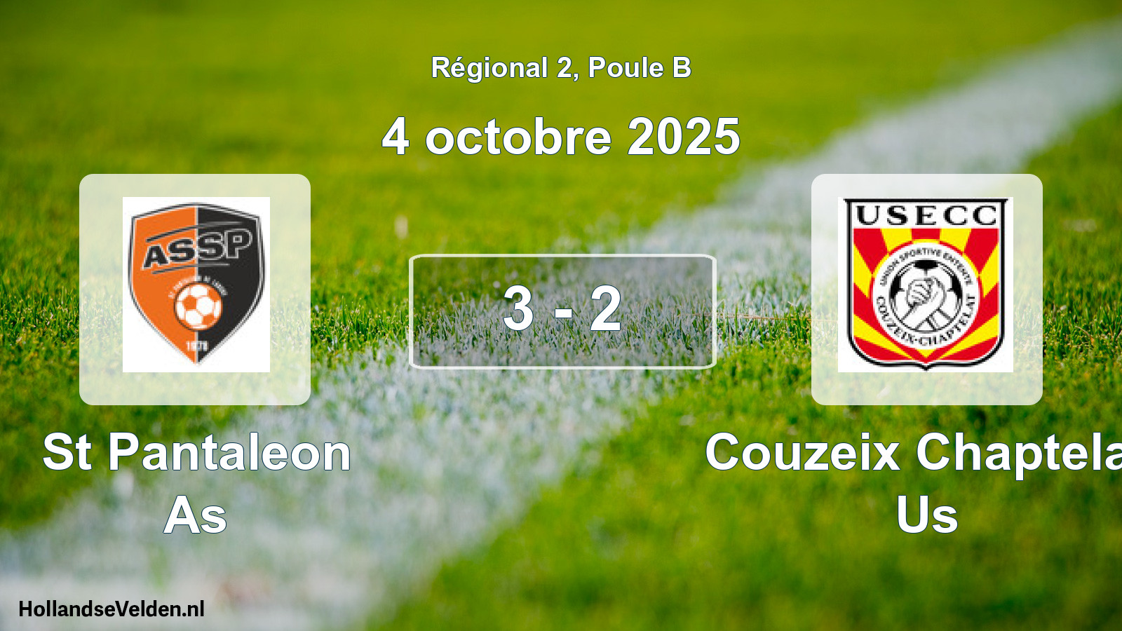 Gespeelde wedstrijd: St Pantaleon As - Couzeix Chaptelat Us 3 - 2 (4 octobre 2025)