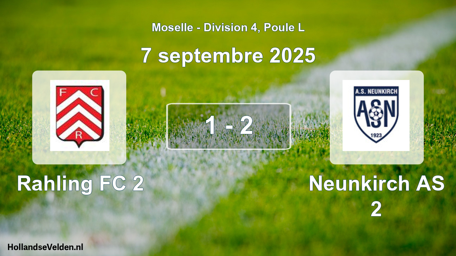 Total number of matches played: Rahling FC 2 - Neunkirch AS 2 1 - 2 (7 September 2025)