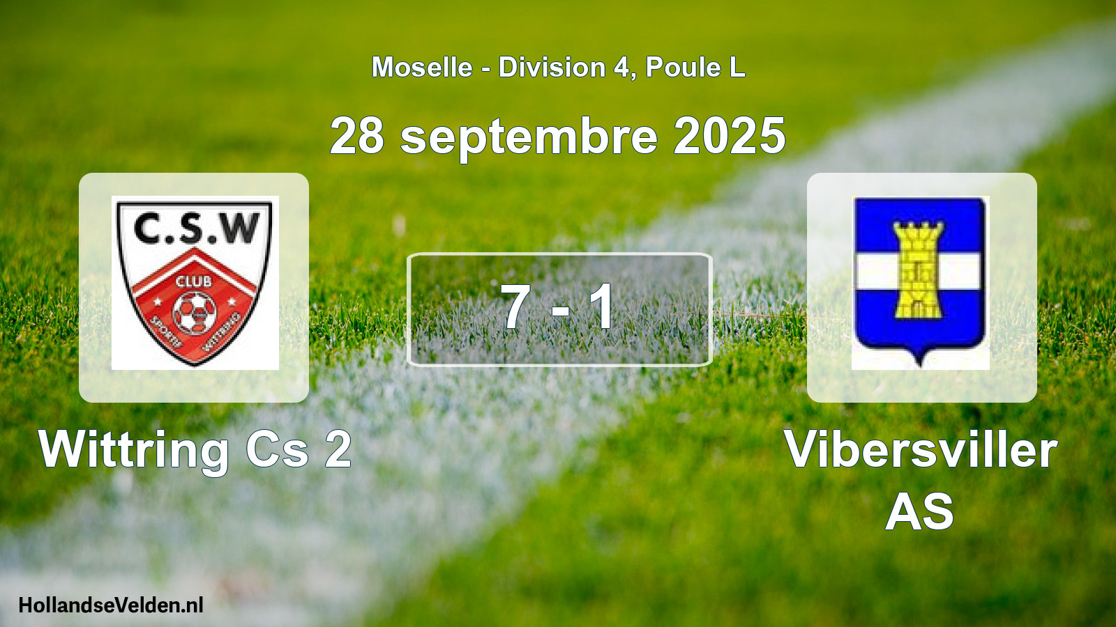 Match joué: Wittring Cs 2 - Vibersviller AS 7 - 1 (28 septembre 2025)