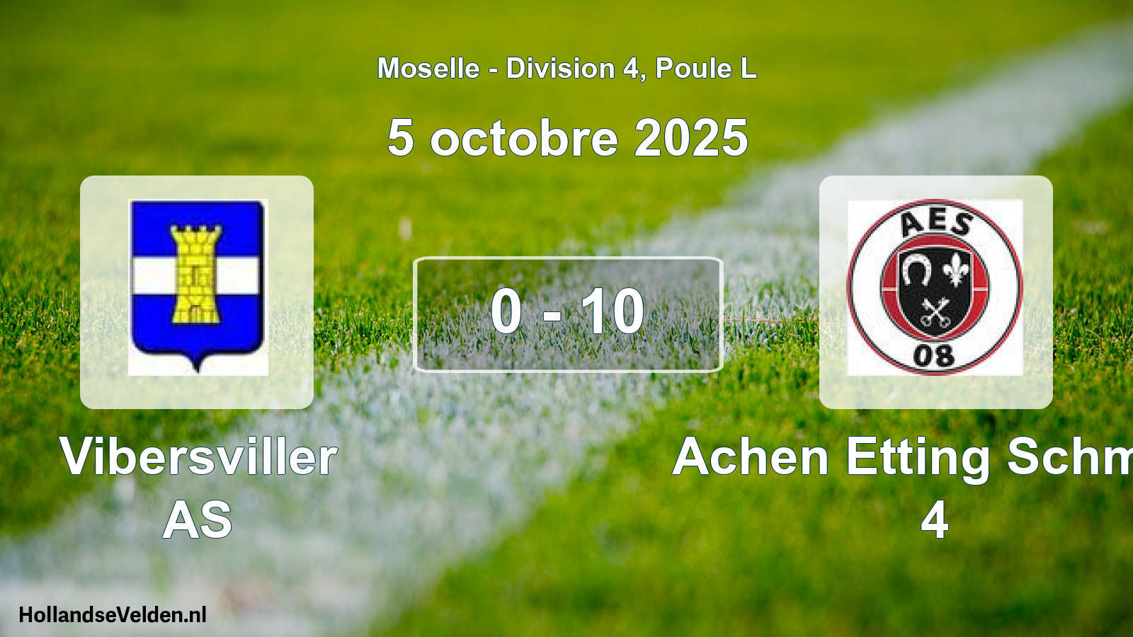Total number of matches played: Vibersviller AS - Achen Etting Schmitt 4 0 - 10 (5 October 2025)