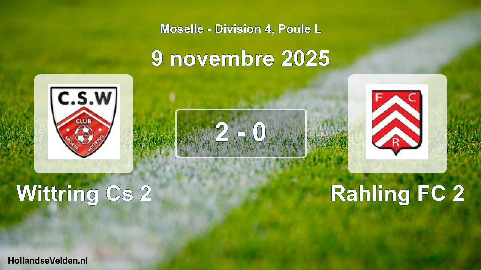 Gespeelde wedstrijd: Wittring Cs 2 - Rahling FC 2 2 - 0 (9 november 2025)
