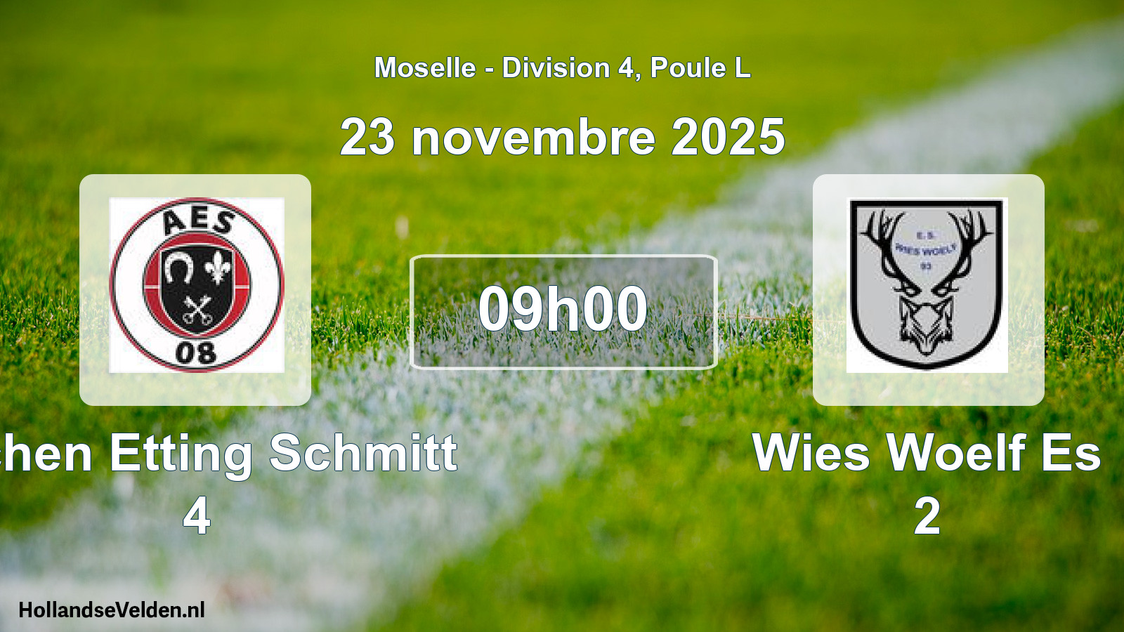 Match programmé: Achen Etting Schmitt 4 - Wies Woelf Es 2 (23 novembre 2025)