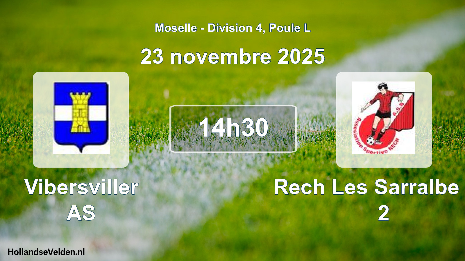 Match programmé: Vibersviller AS - Rech Les Sarralbe AS 2 (23 novembre 2025)