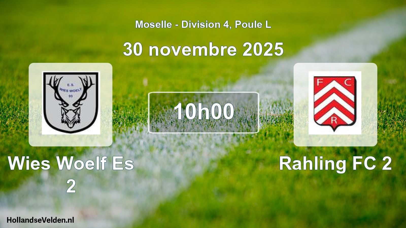 Match programmé: Wies Woelf Es 2 - Rahling FC 2 (30 novembre 2025)