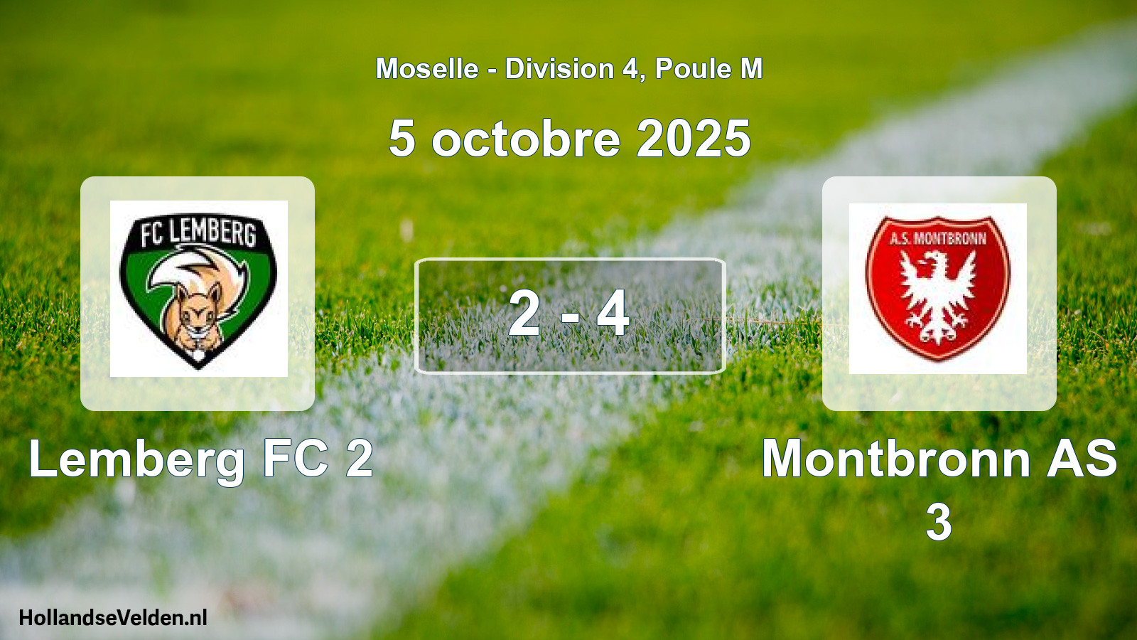 Match joué: Lemberg FC 2 - Montbronn AS 3 2 - 4 (5 octobre 2025)