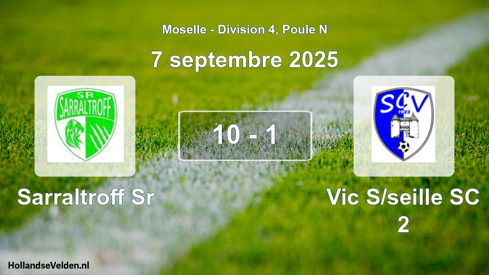 Match joué: Sarraltroff Sr - Vic S/seille SC 2 10 - 1 (7 septembre 2025)