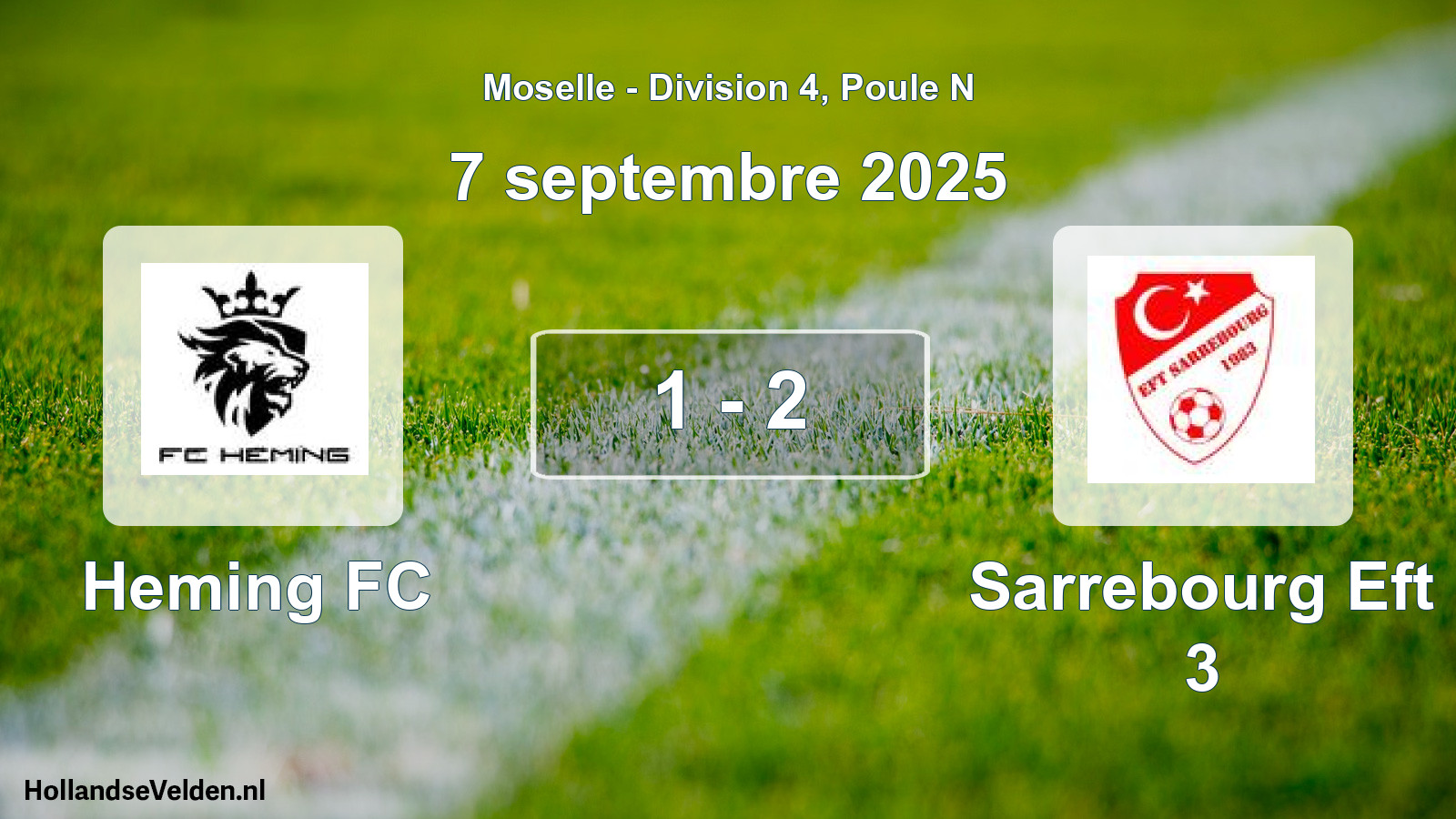 Match joué: Heming FC - Sarrebourg Eft 3 1 - 2 (7 septembre 2025)