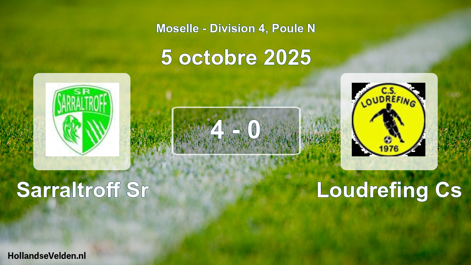 Match joué: Sarraltroff Sr - Loudrefing Cs 4 - 0 (5 octobre 2025)