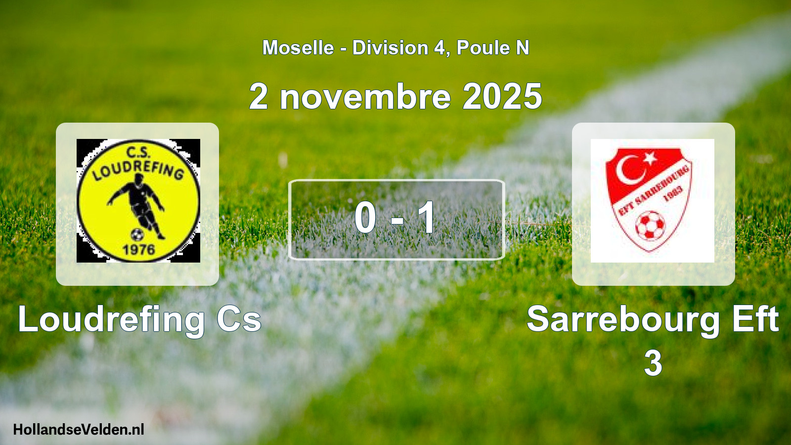 Gespeelde wedstrijd: Loudrefing Cs - Sarrebourg Eft 3 0 - 1 (2 november 2025)