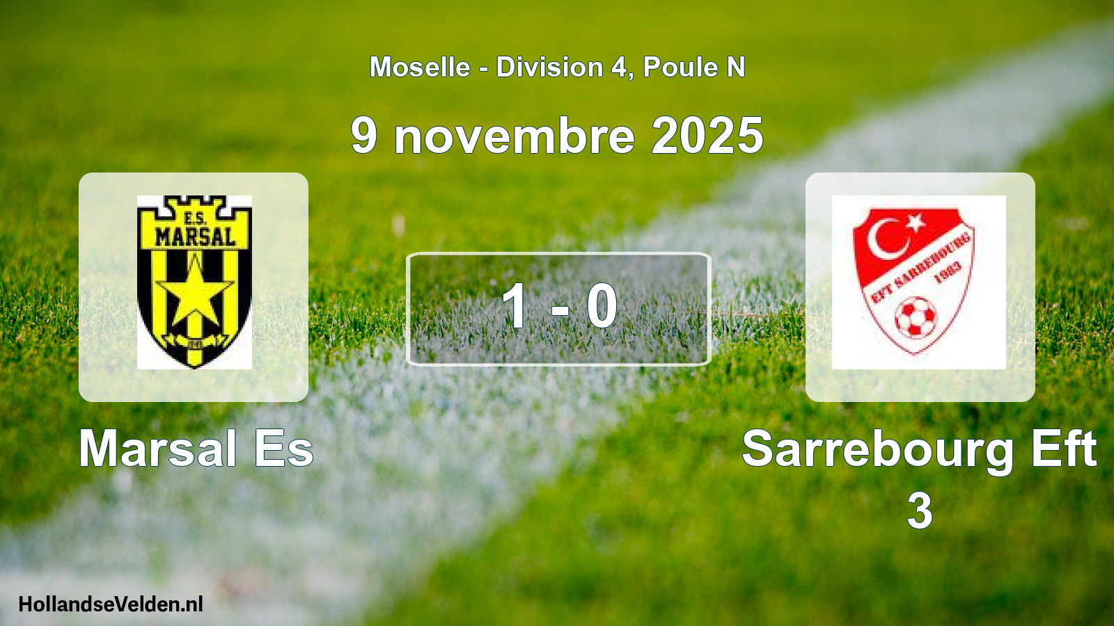 Match joué: Marsal Es - Sarrebourg Eft 3 1 - 0 (9 novembre 2025)