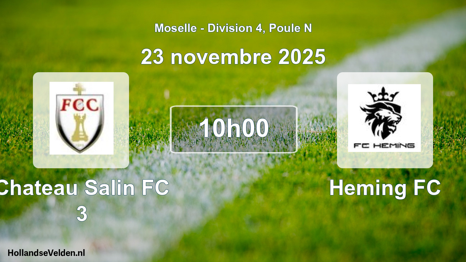 Scheduled Match: Chateau Salin FC 3 - Heming FC (23 November 2025)