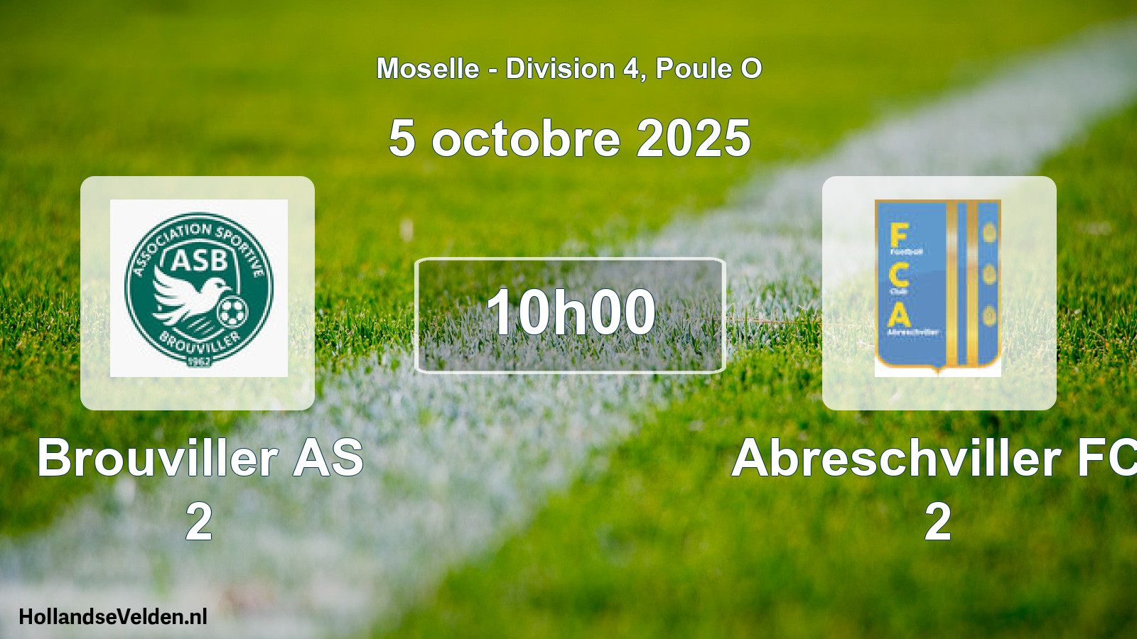 Scheduled Match: Brouviller AS 2 - Abreschviller FC 2 (5 October 2025)