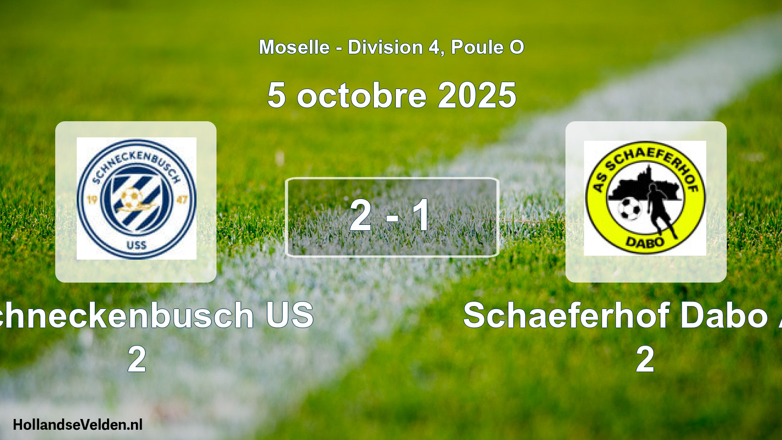 Match joué: Schneckenbusch US 2 - Schaeferhof Dabo AS 2 2 - 1 (5 octobre 2025)