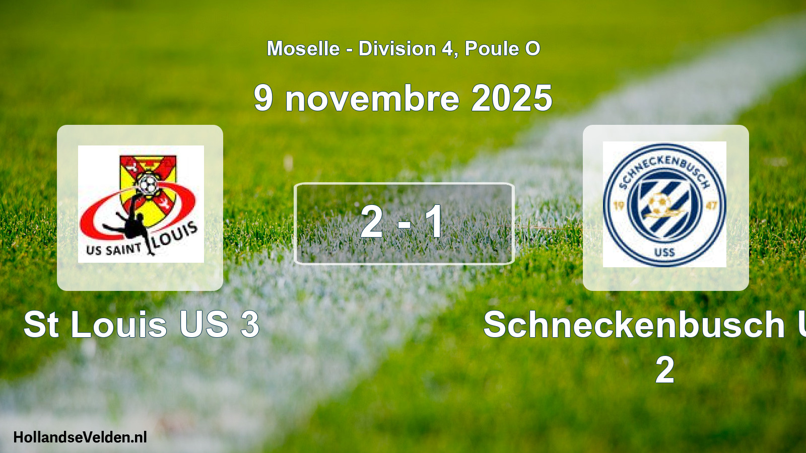 Match joué: St Louis US 3 - Schneckenbusch US 2 2 - 1 (9 novembre 2025)