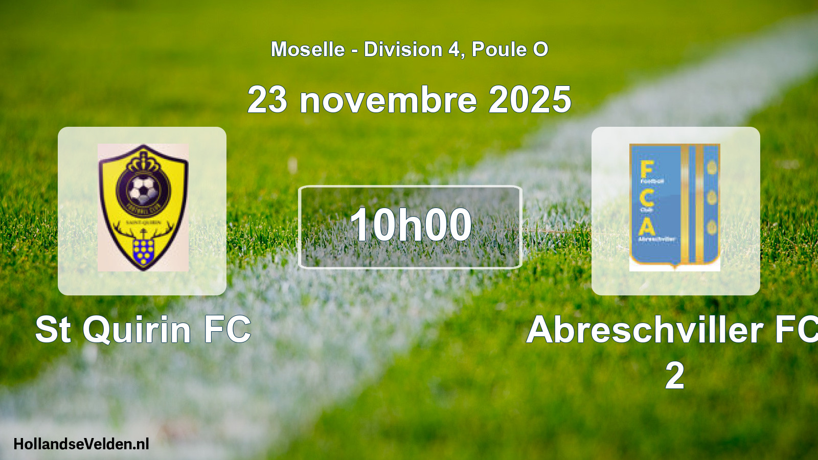 Scheduled Match: St Quirin FC - Abreschviller FC 2 (23 November 2025)