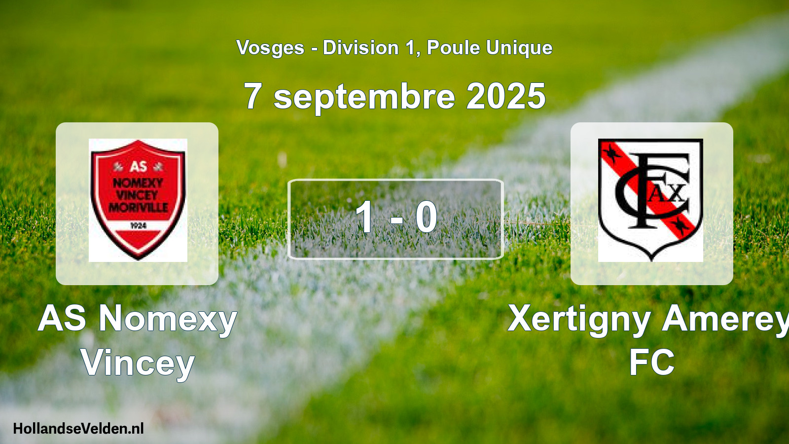 Match joué: AS Nomexy Vincey - Xertigny Amerey FC 1 - 0 (7 septembre 2025)
