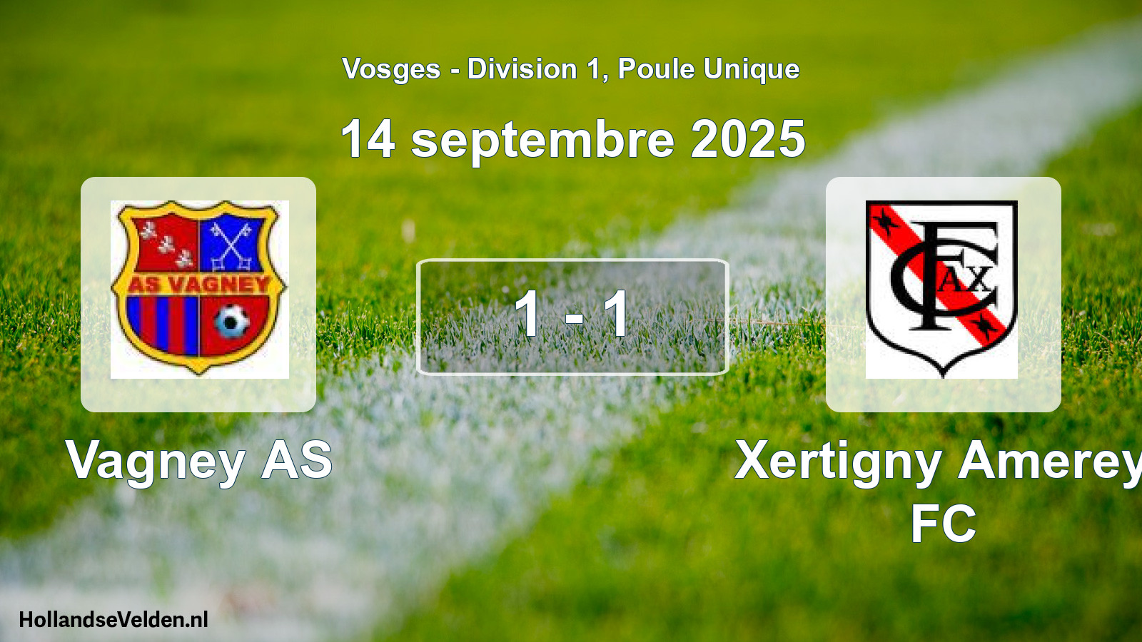 Match joué: Vagney AS - Xertigny Amerey FC 1 - 1 (14 septembre 2025)