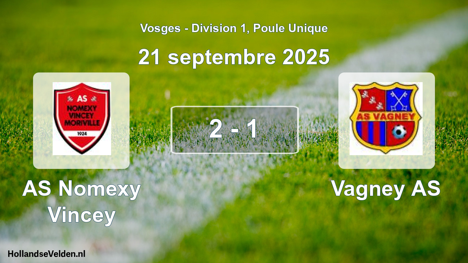 Match joué: AS Nomexy Vincey - Vagney AS 2 - 1 (21 septembre 2025)