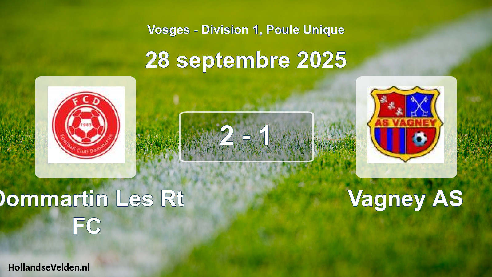 Match joué: Dommartin Les Rt FC - Vagney AS 2 - 1 (28 septembre 2025)