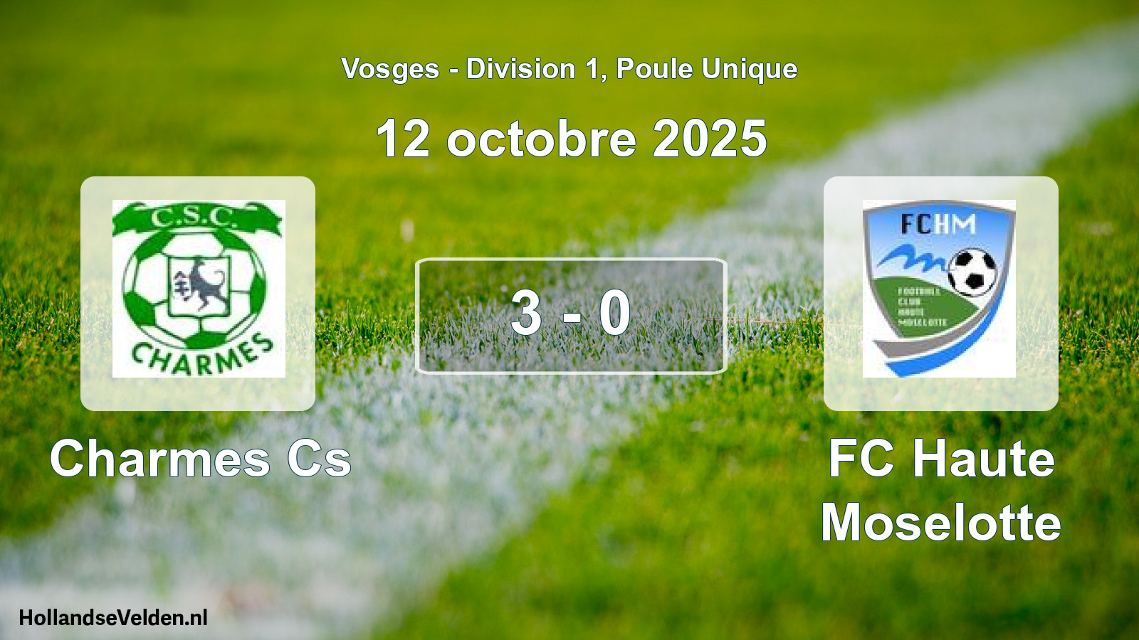 Gespeelde wedstrijd: Charmes Cs - FC Haute Moselotte 3 - 0 (12 oktober 2025)