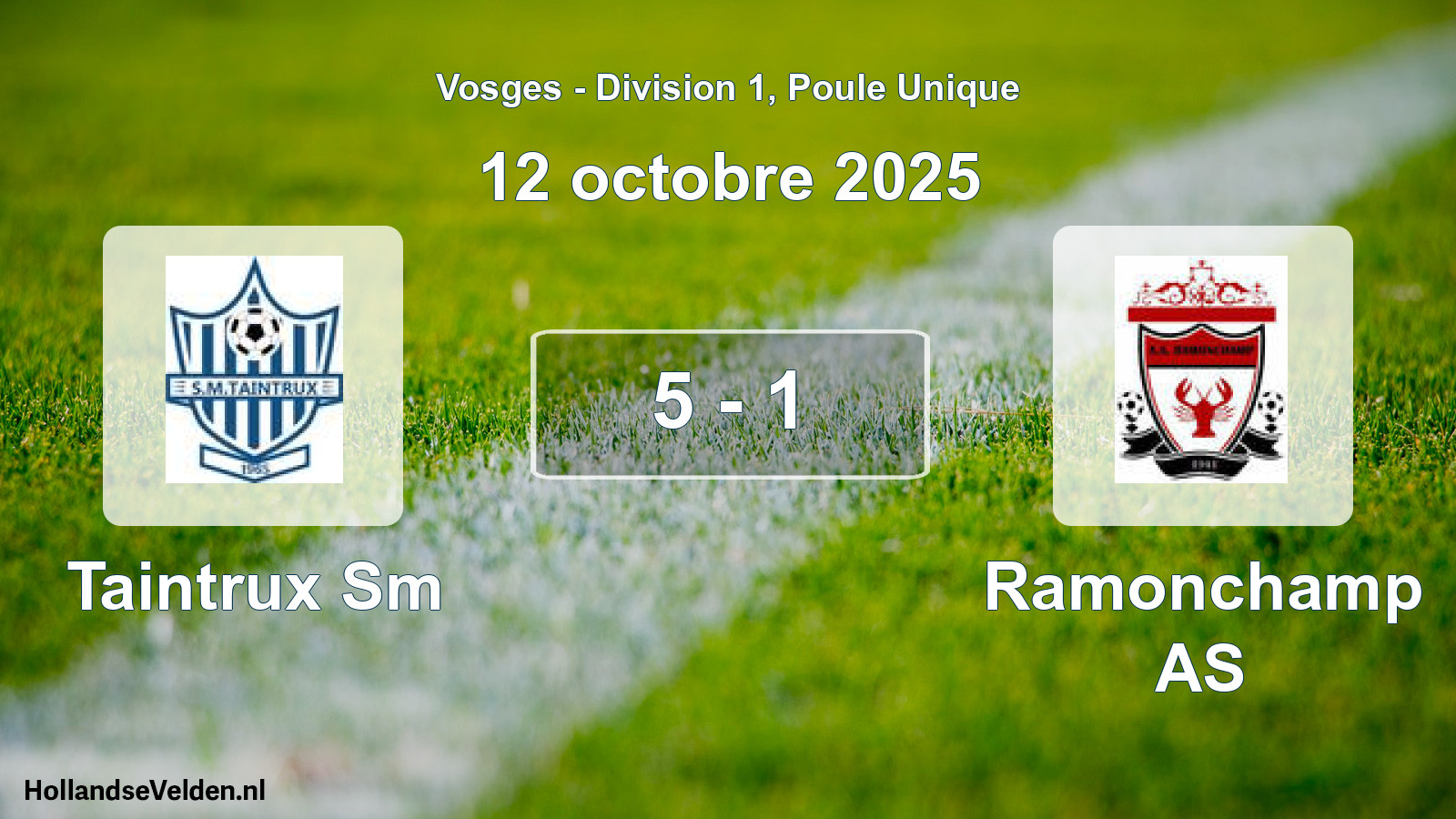 Match joué: Taintrux Sm - Ramonchamp AS 5 - 1 (12 octobre 2025)