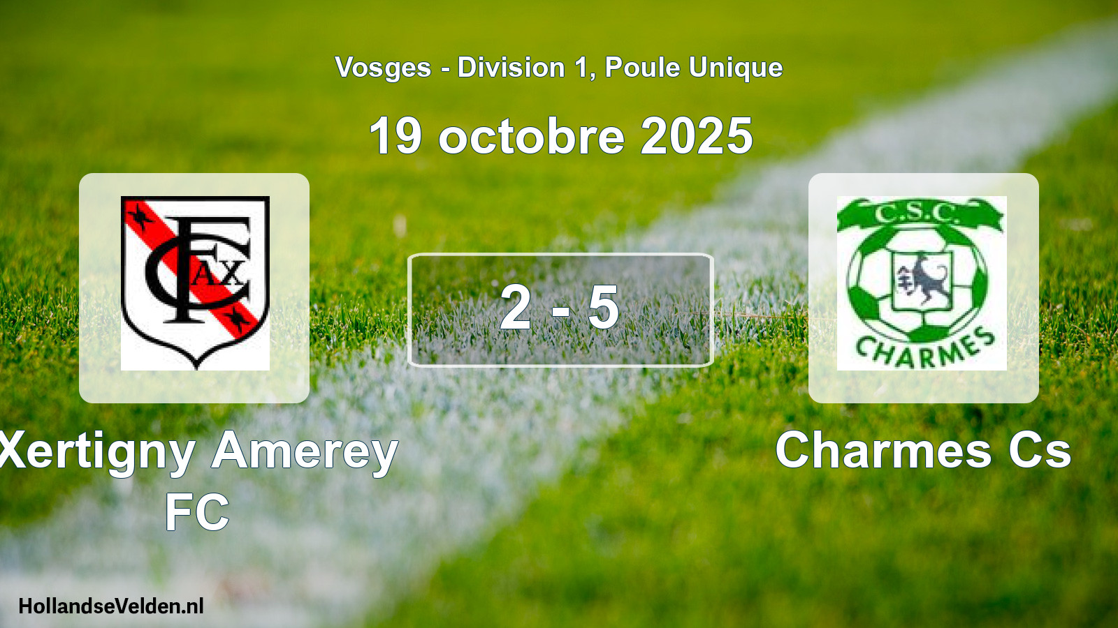 Gespeelde wedstrijd: Xertigny Amerey FC - Charmes Cs 2 - 5 (19 oktober 2025)