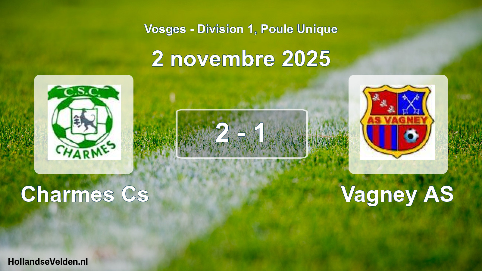 Match joué: Charmes Cs - Vagney AS 2 - 1 (2 novembre 2025)