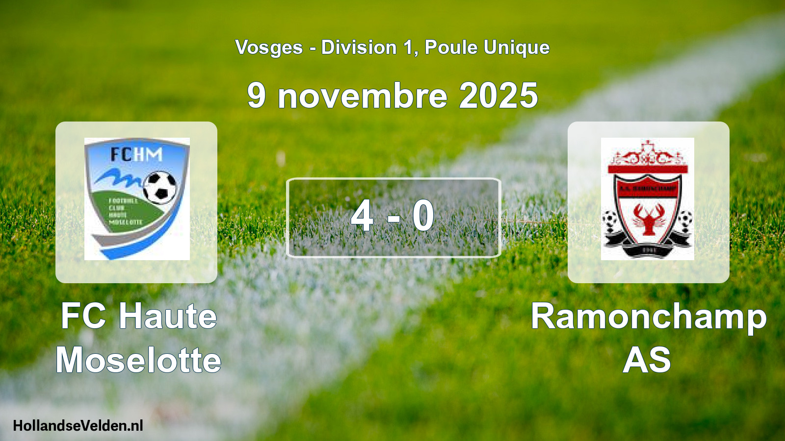 Total number of matches played: FC Haute Moselotte - Ramonchamp AS 4 - 0 (9 November 2025)
