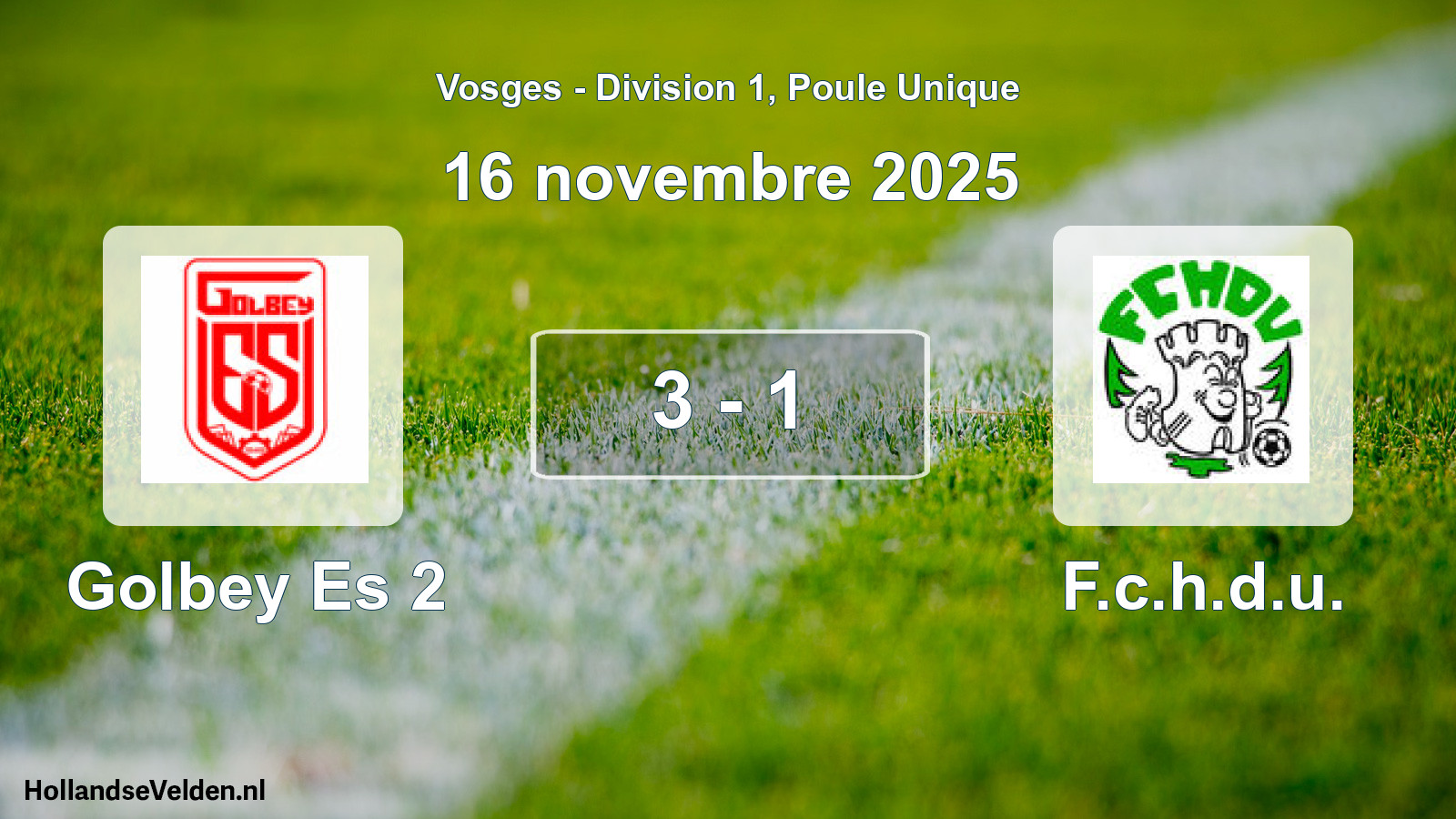 Match joué: Golbey Es 2 - F.c.h.d.u. 3 - 1 (16 novembre 2025)