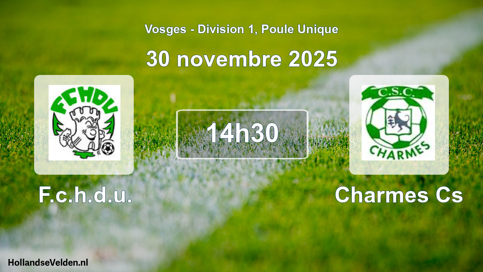 Match programmé: F.c.h.d.u. - Charmes Cs (30 novembre 2025)