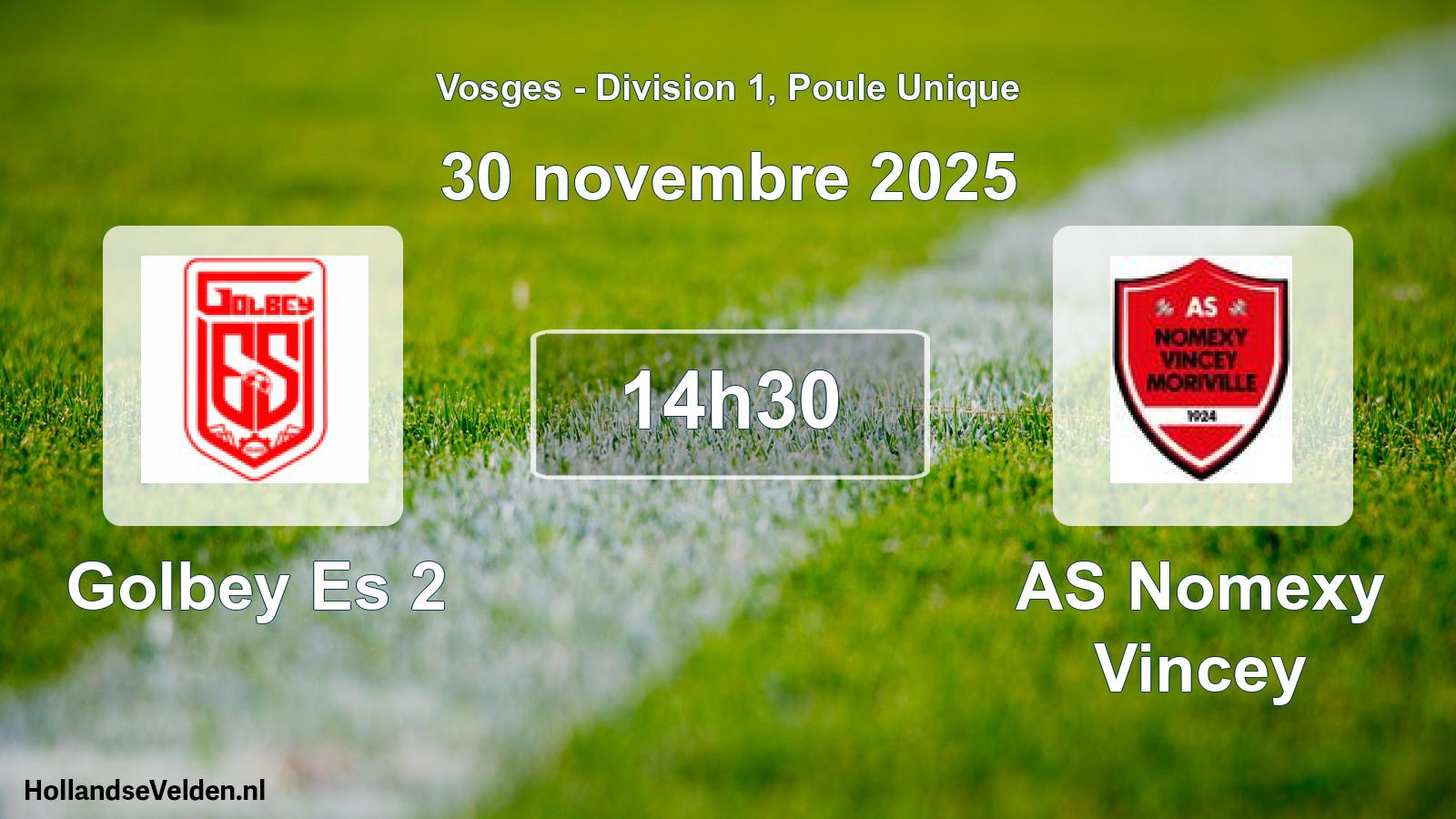 Match programmé: Golbey Es 2 - AS Nomexy Vincey (30 novembre 2025)