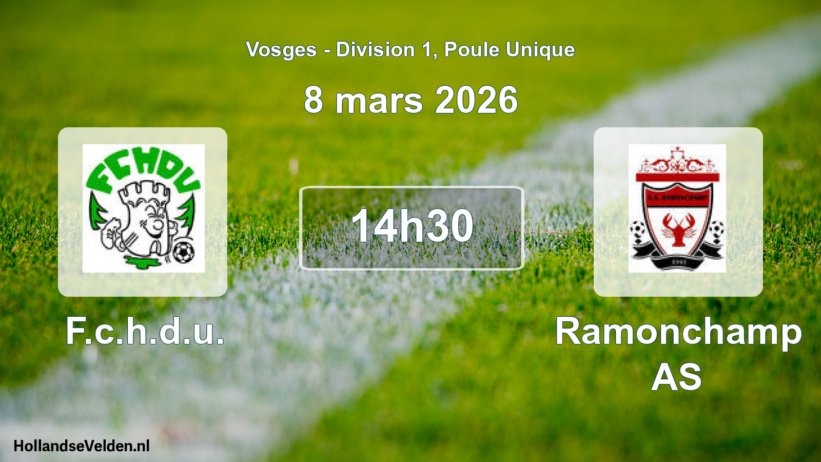 Match programmé: F.c.h.d.u. - Ramonchamp AS (8 mars 2026)