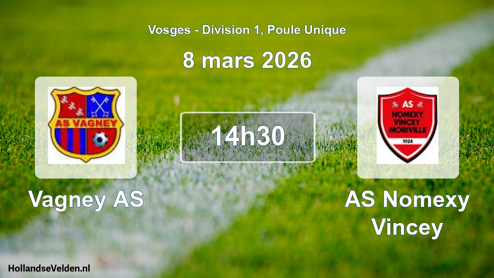 Match programmé: Vagney AS - AS Nomexy Vincey (8 mars 2026)