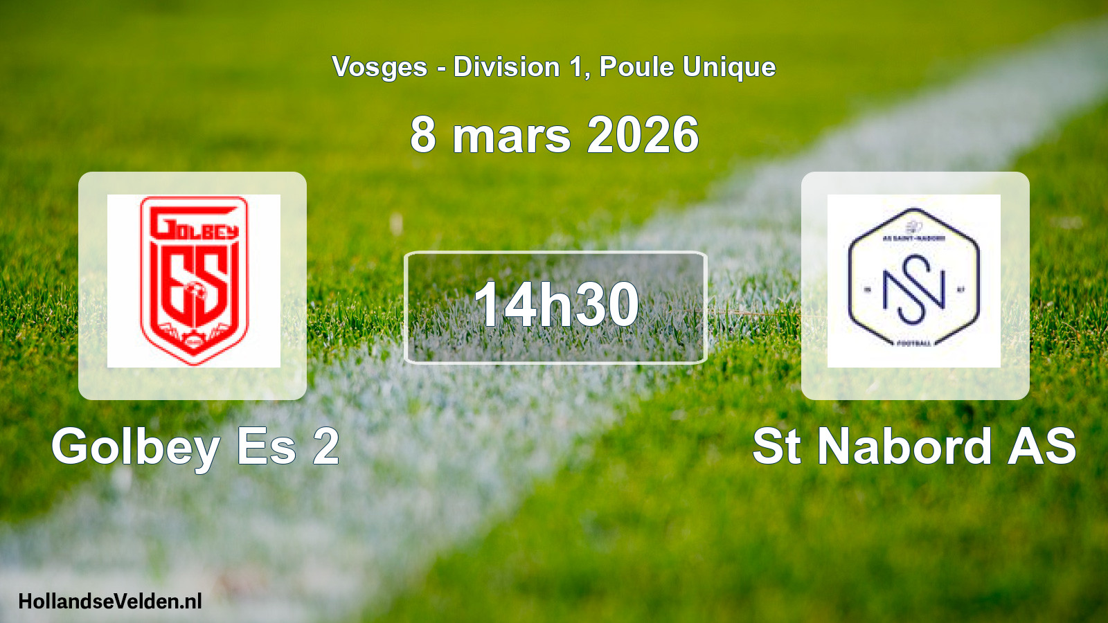 Match programmé: Golbey Es 2 - St Nabord AS (8 mars 2026)
