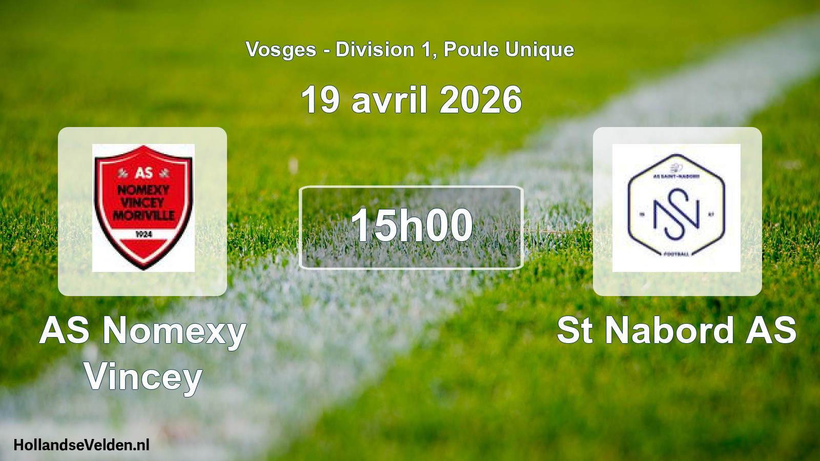 Match programmé: AS Nomexy Vincey - St Nabord AS (19 avril 2026)