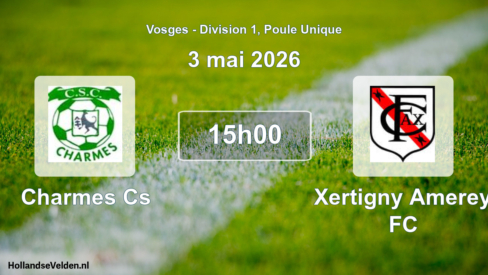 Geplande wedstrijd: Charmes Cs - Xertigny Amerey FC (3 mei 2026)