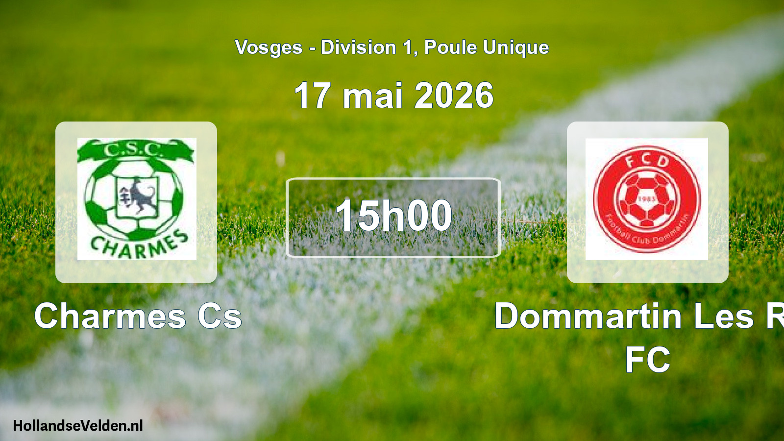 Geplande wedstrijd: Charmes Cs - Dommartin Les Rt FC (17 mei 2026)