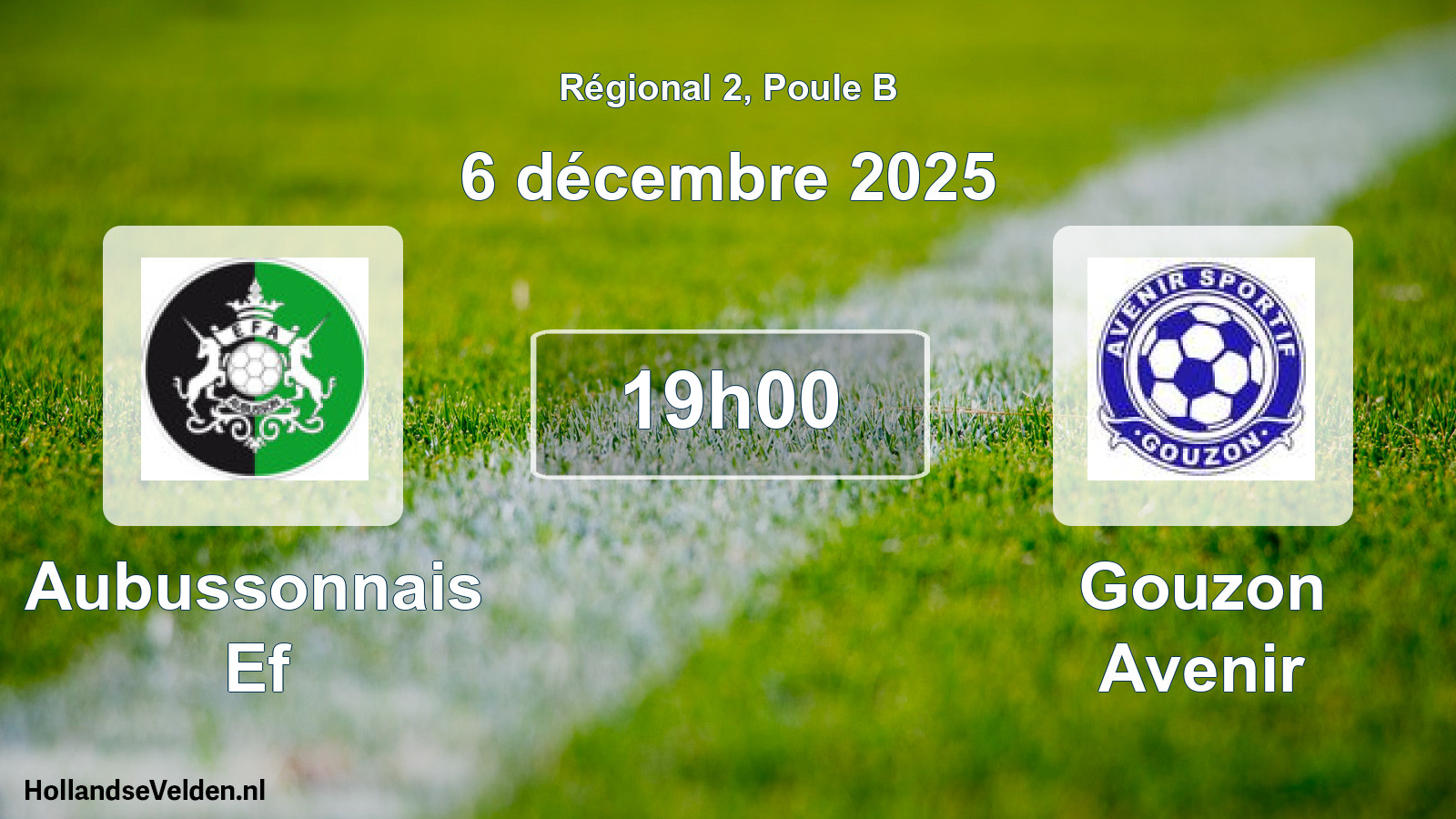 Geplande wedstrijd: Aubussonnais Ef - Gouzon Avenir (6 décembre 2025)