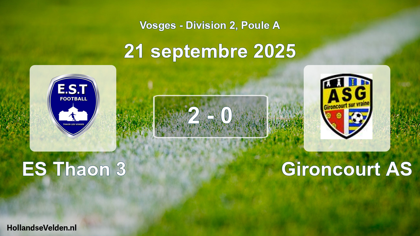 Match joué: ES Thaon 3 - Gironcourt AS 2 - 0 (21 septembre 2025)