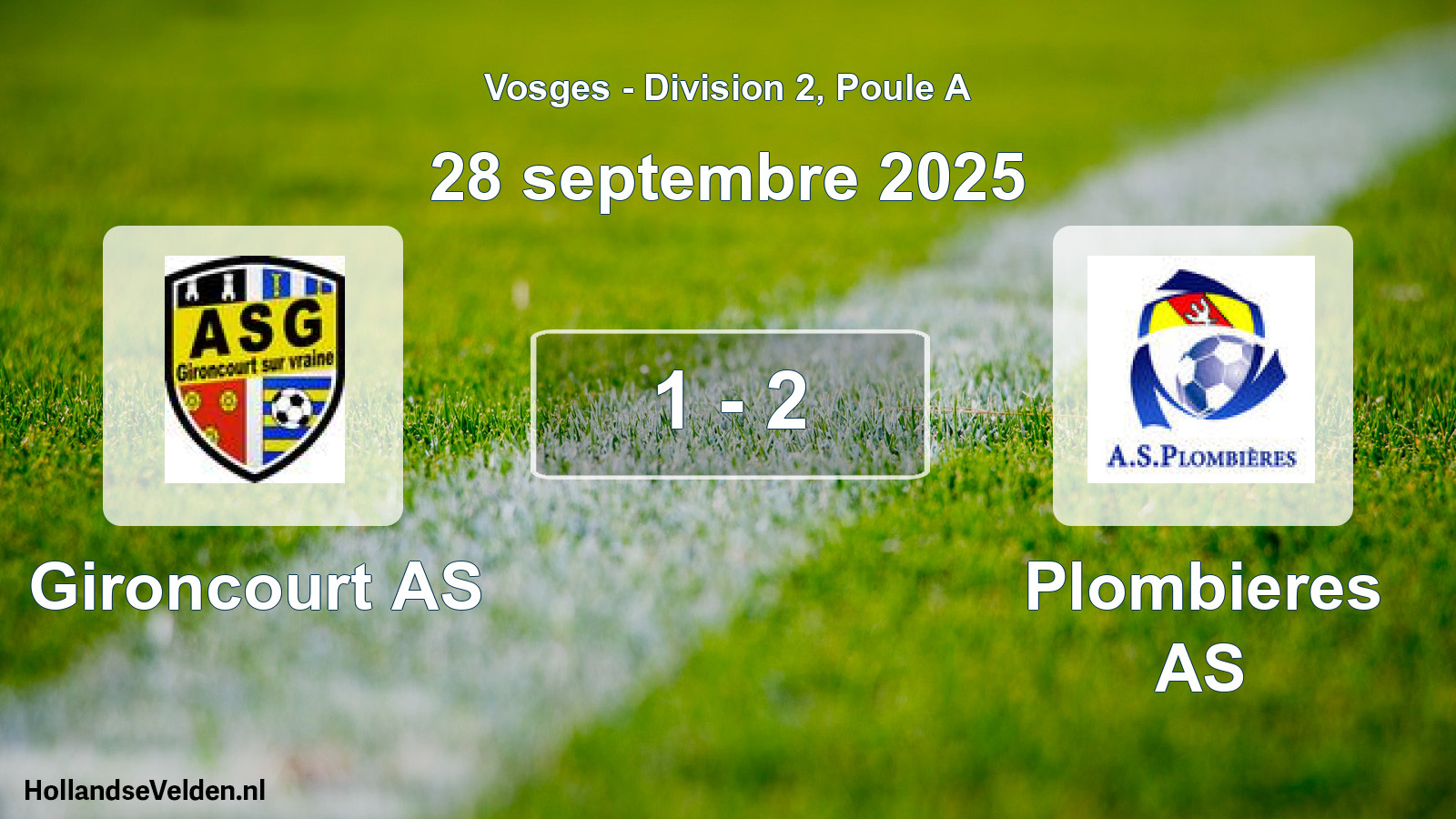 Match joué: Gironcourt AS - Plombieres AS 1 - 2 (28 septembre 2025)
