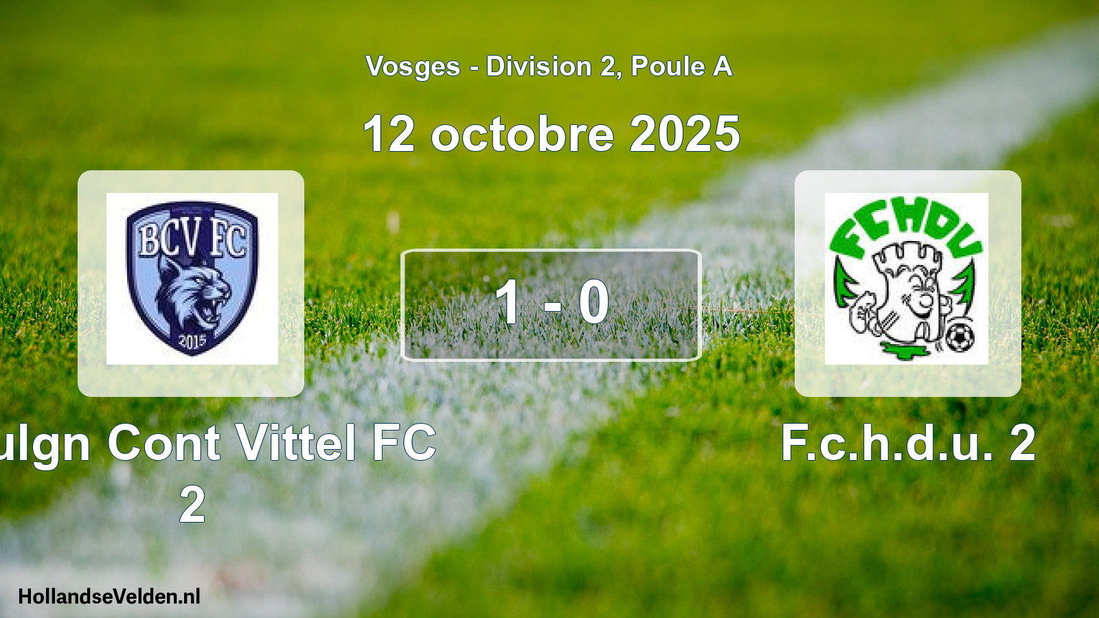 Total number of matches played: Bulgn Cont Vittel FC 2 - F.c.h.d.u. 2 1 - 0 (12 October 2025)